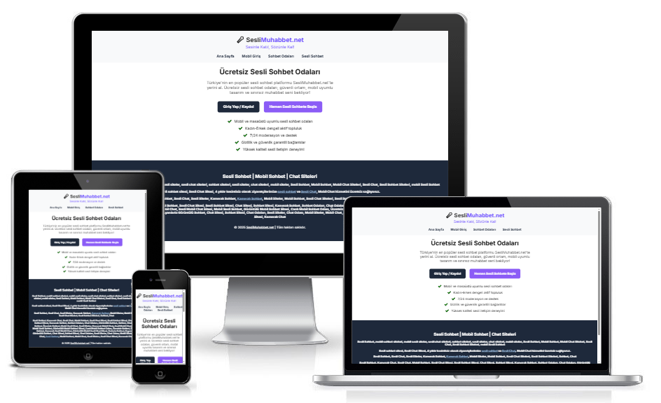 SesliMuhabbet.NeT Sohbet HTML Teması | Mobil Uyumlu Ücretsiz Temalar - SohbetTemalari.Net